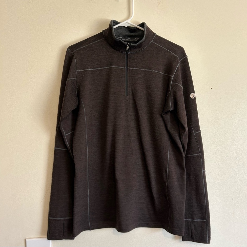 Kuhl Men's Dark Brown 1/4  Zip-Up Sweater